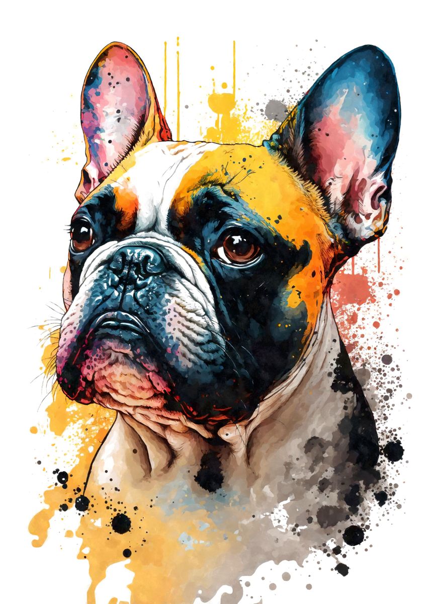 'French Bulldog Watercolor' Poster by Masaki | Displate