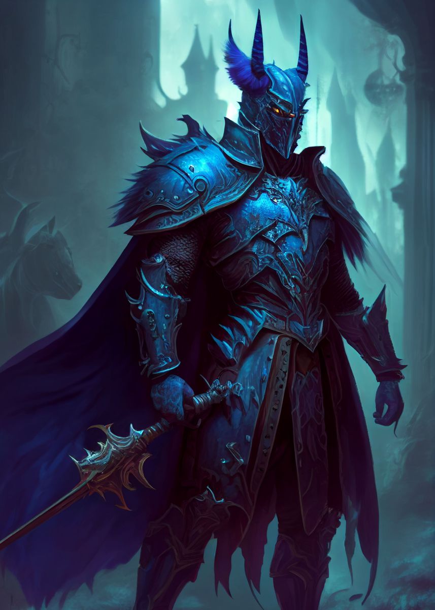  Blue Knight Poster Picture Metal Print Paint By Media Editing 