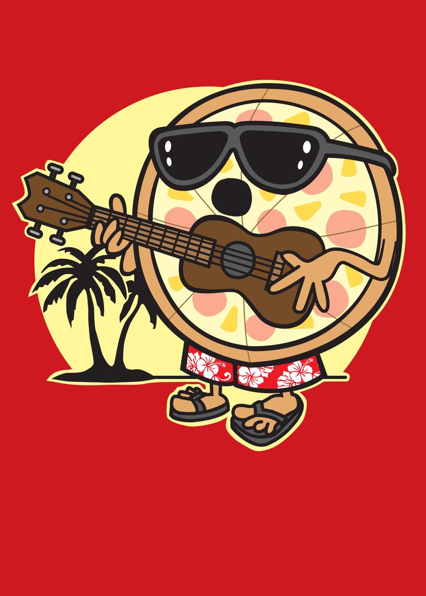 'Hawaiian Pizza' Poster, picture, metal print, paint by Detour Shirts ...