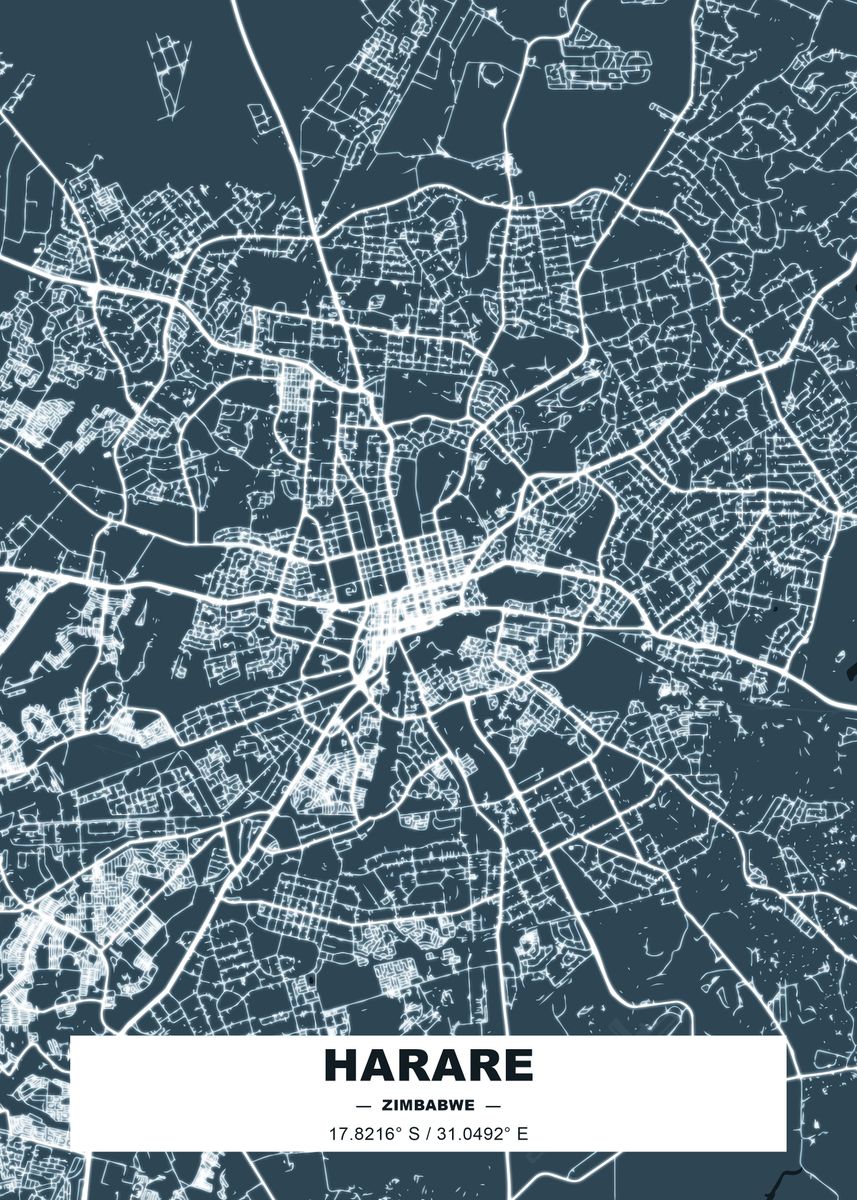 'Harare' Poster, picture, metal print, paint by Bo Kev Displate