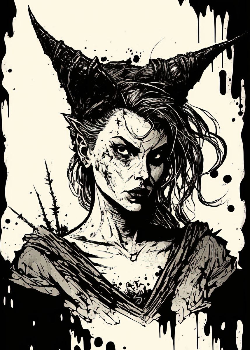 'Gorgeous Evil Witch 2' Poster, picture, metal print, paint by ...