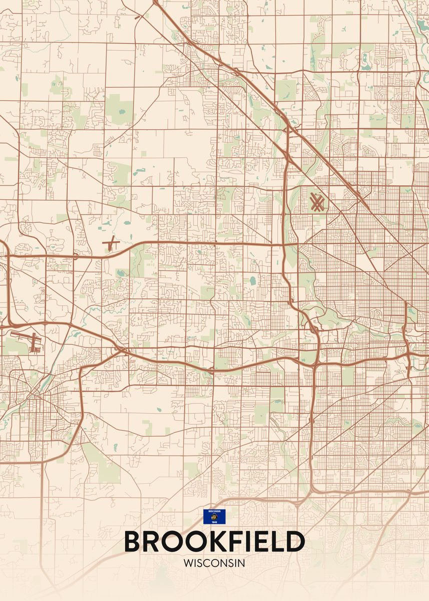 'Brookfield WI' Poster, picture, metal print, paint by IMR Designs