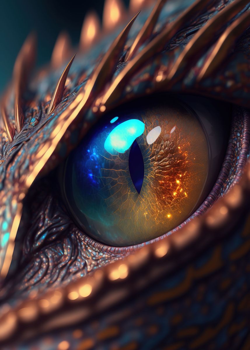 'Fanstasy dragon eye XI' Poster, picture, metal print, paint by Arturo ...