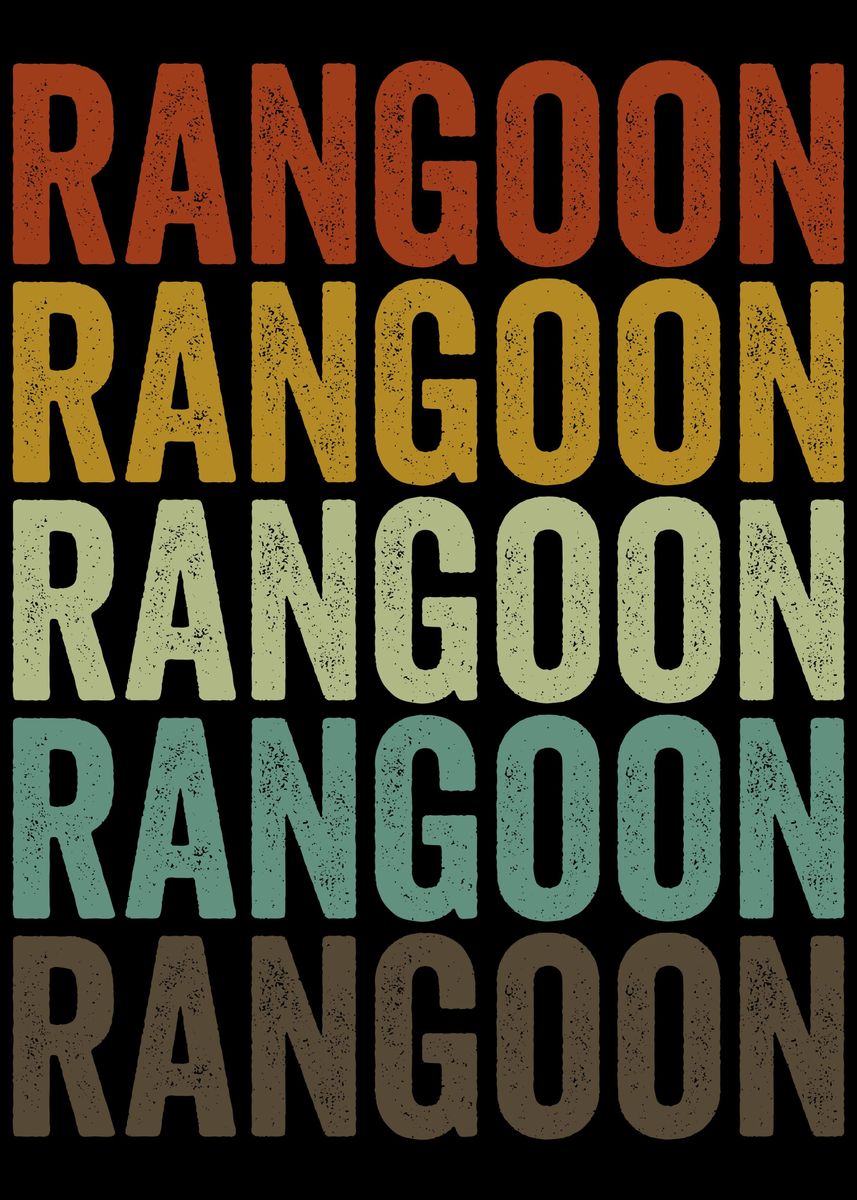 'Rangoon Myanmar Retro' Poster, picture, metal print, paint by ...