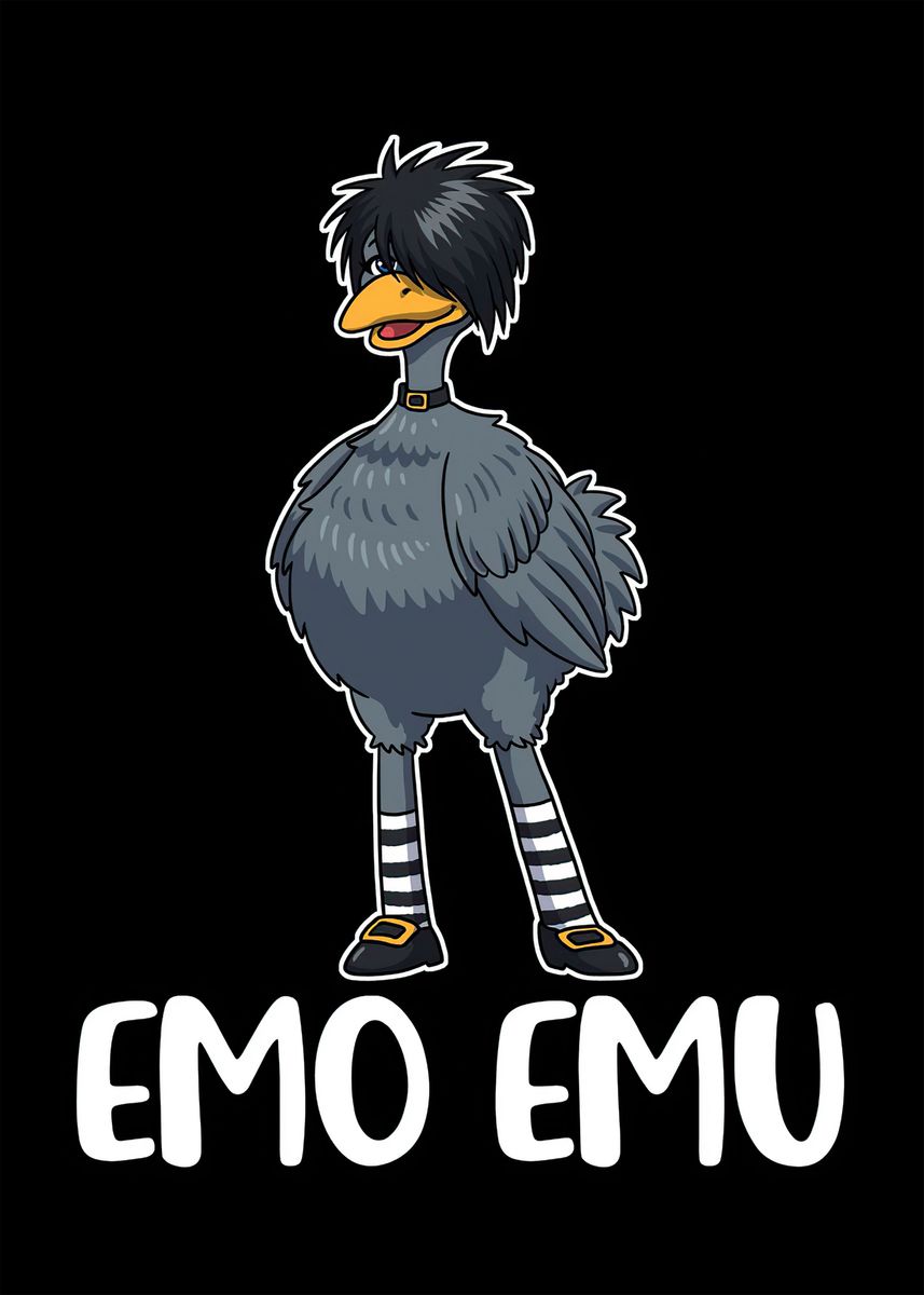 'Funny Emo Emu Poster' Poster, picture, metal print, paint by AMG GROUP ...