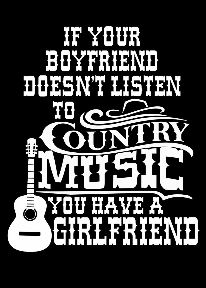 'Country Music Gift Women' Poster, picture, metal print, paint by