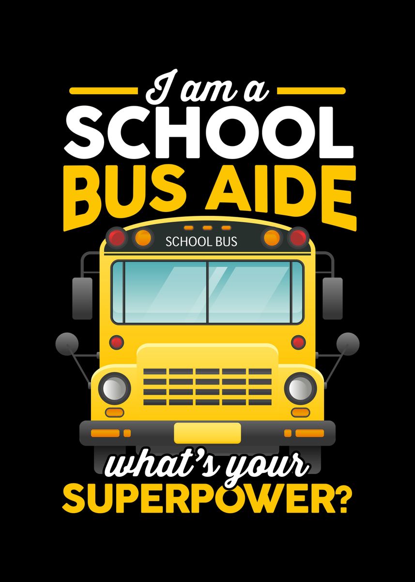 school-bus-aide-funny-back-poster-picture-metal-print-paint-by