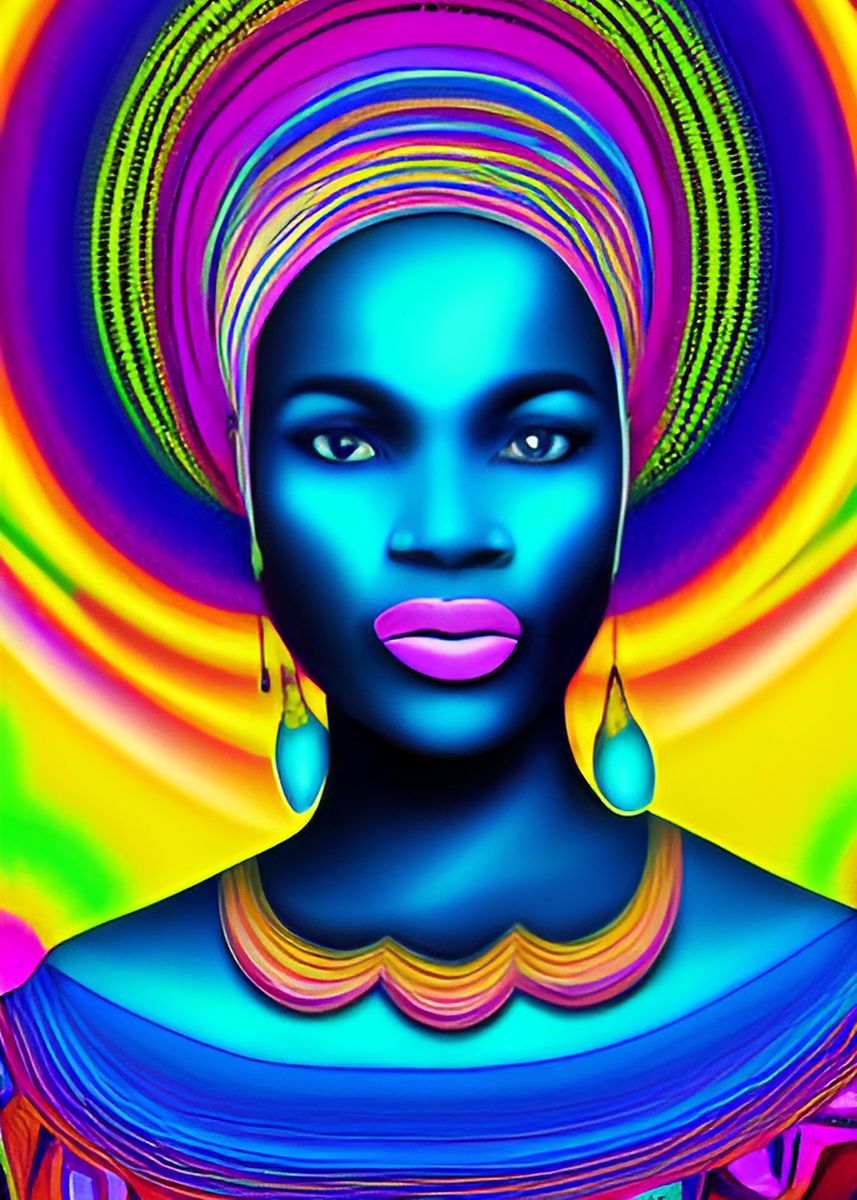 'African woman' Poster, picture, metal print, paint by Caravan Studio ...