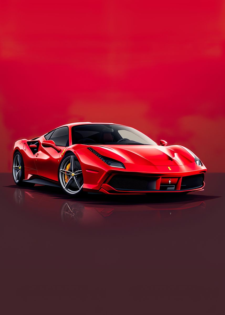 'Ferrari F8' Poster, picture, metal print, paint by Sebastian Uhrbrook ...