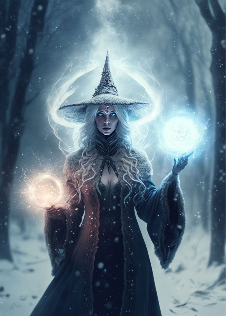 'Four Sisters Ice Witch' Poster, picture, metal print, paint by