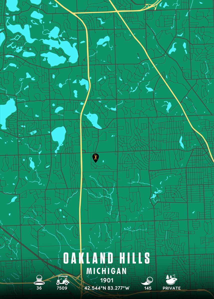 Oakland Hills Country Club Poster By Yates Madeline Displate 