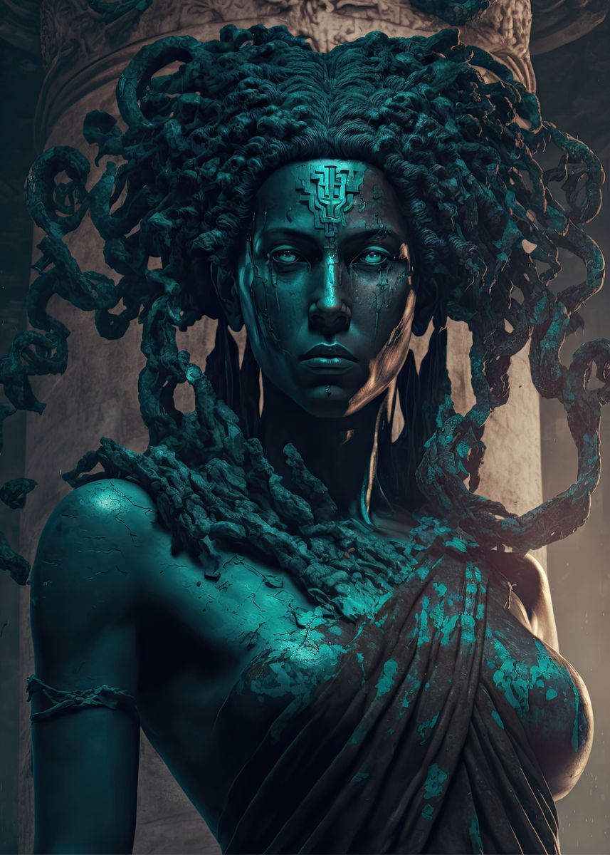 'Cyberpunk Medusa' Poster, picture, metal print, paint by Sunrise Game ...