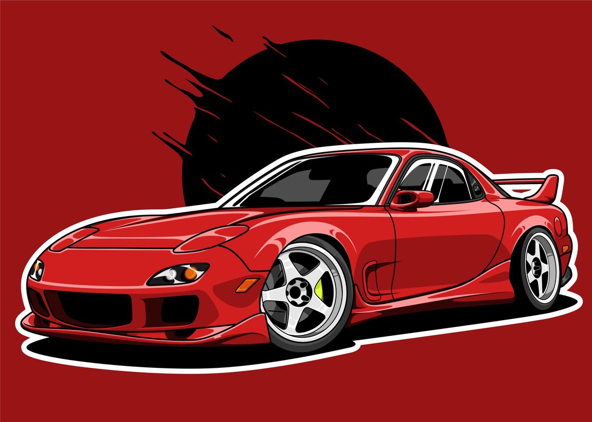 'Mazda RX7 FD3S ' Poster by Heru Kurniawan | Displate