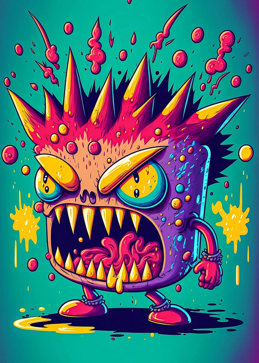 'Evil Graffiti Creature' Poster, picture, metal print, paint by Funny ...