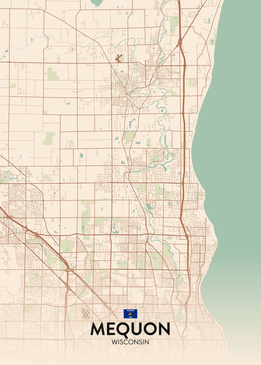 'Mequon WI' Poster, picture, metal print, paint by IMR Designs Displate