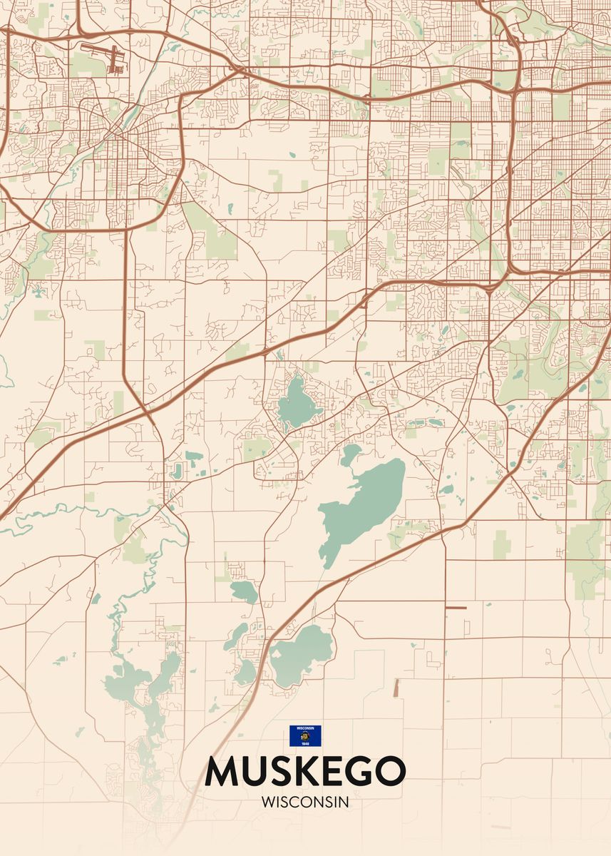 'Muskego WI' Poster, picture, metal print, paint by IMR Designs Displate