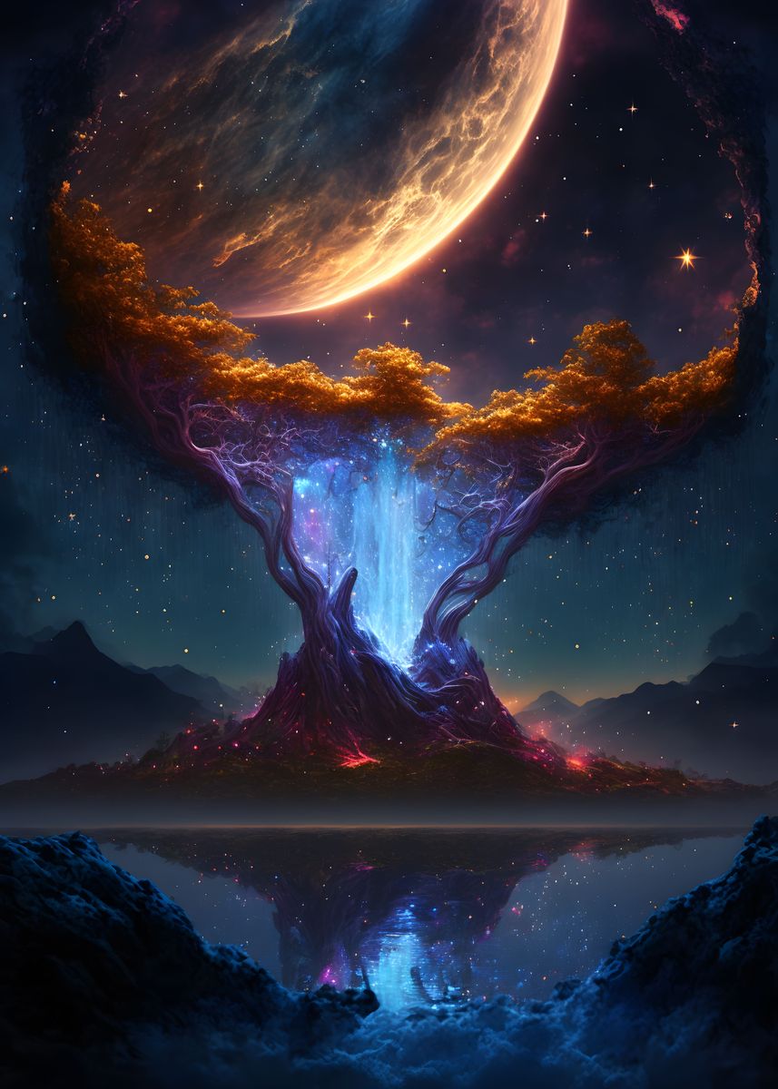 'A surreal intricate night' Poster by CanvasPixelDreams  | Displate