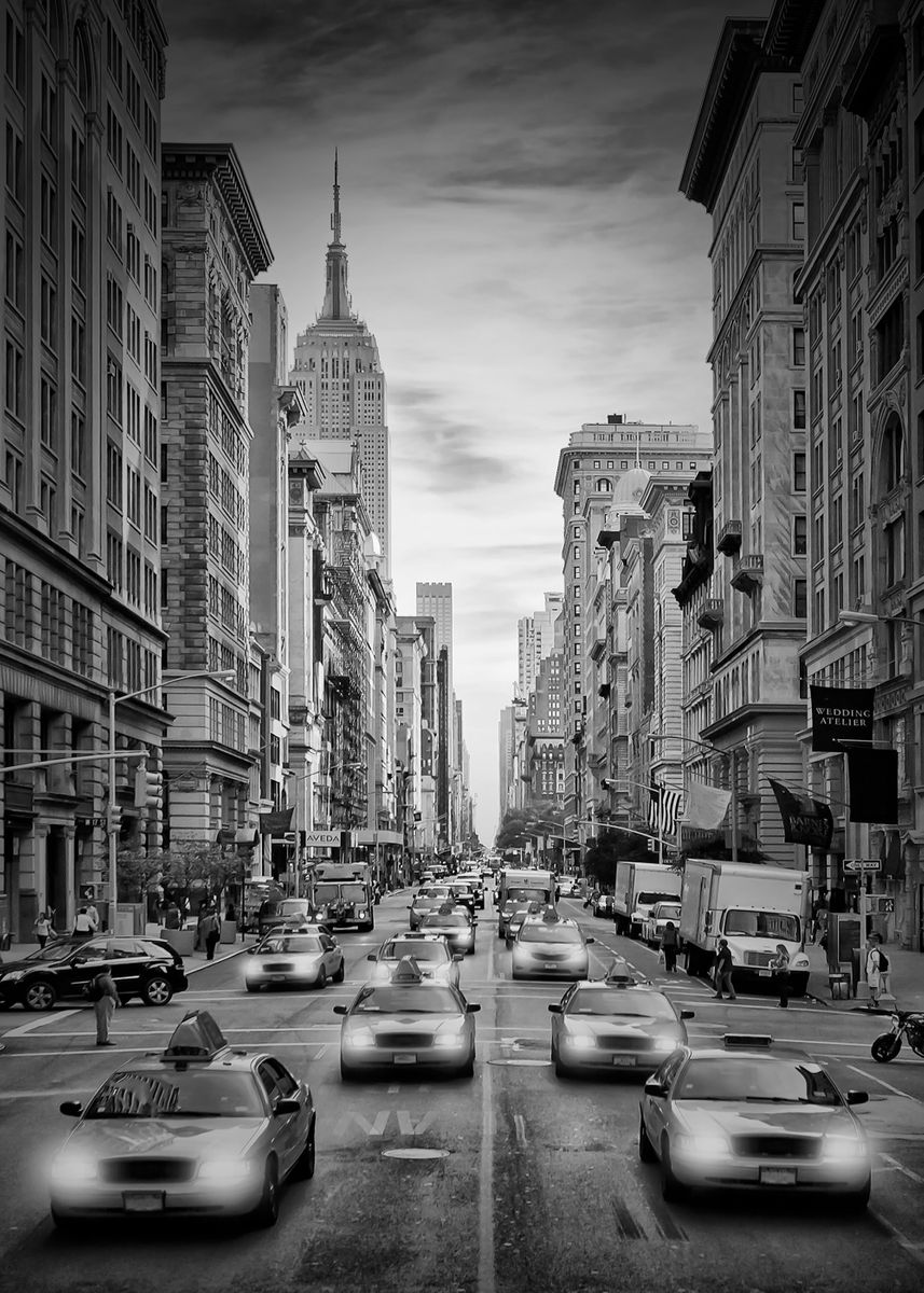 'NYC Fifth Avenue Traffic ' Poster, picture, metal print, paint by ...