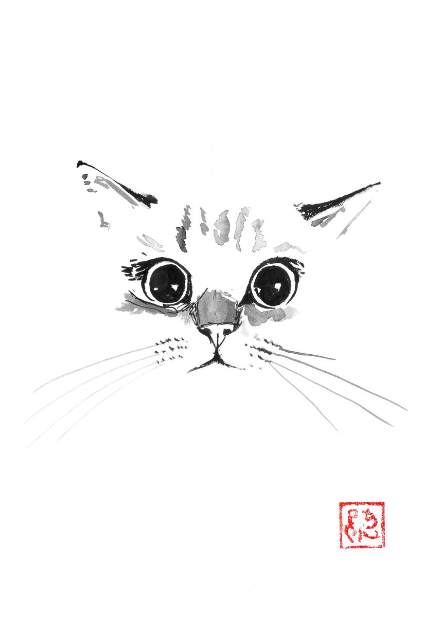 'visage de chat' Poster by pechane sumie | Displate