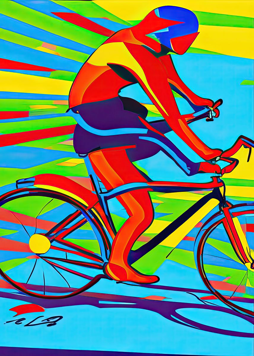 'Speeding Cyclist 03' Poster by David Crosby | Displate