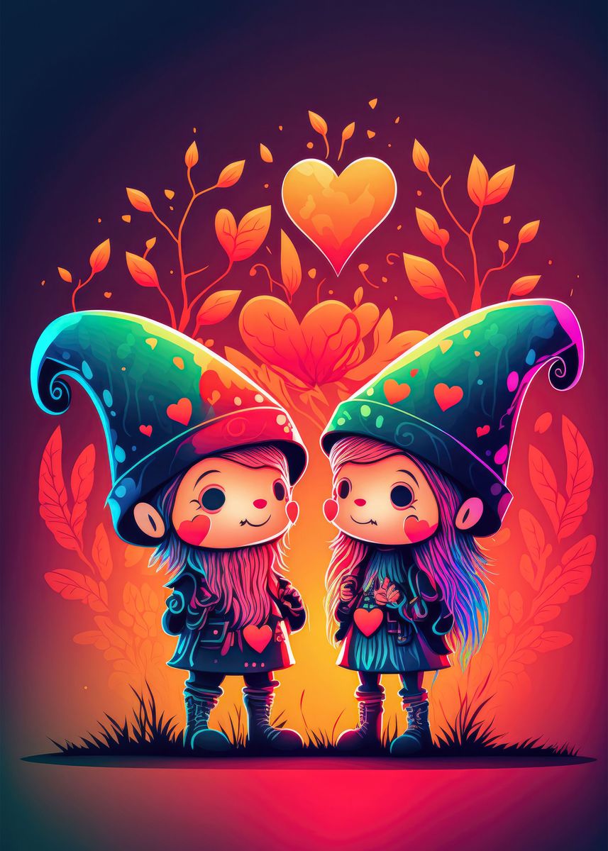 'Creature Love Duo' Poster by Funny Fur | Displate