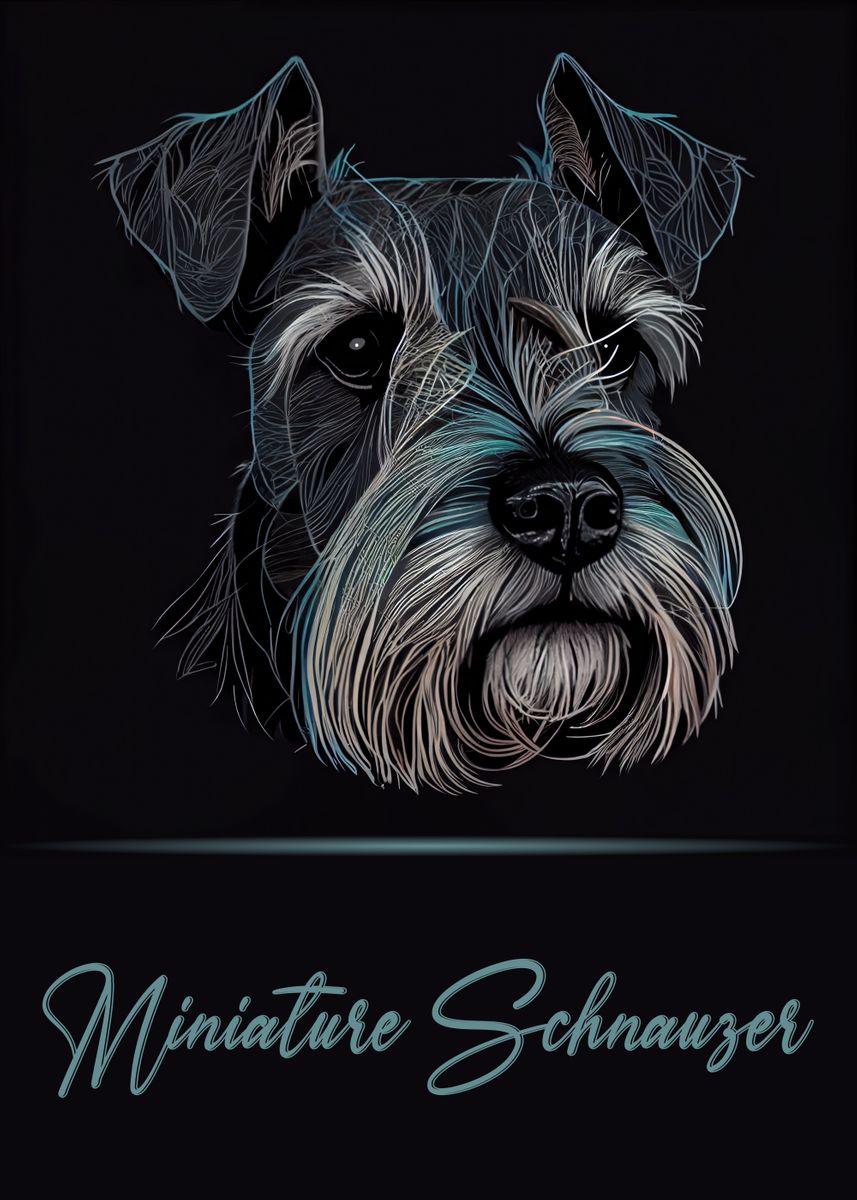 'Miniature Schnauzer' Poster by Artistic Paradigms | Displate