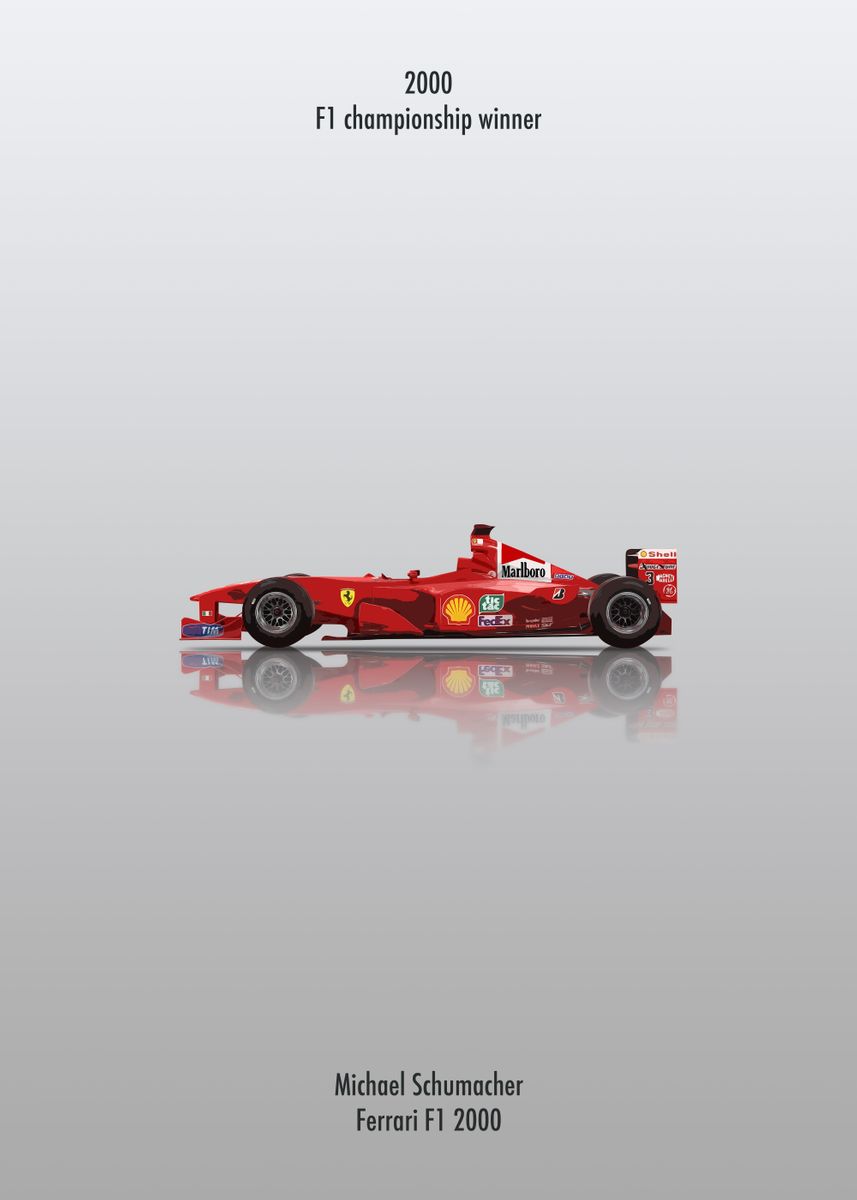 'Ferrari F1 2000' Poster by Car Enthusiast Arts  | Displate