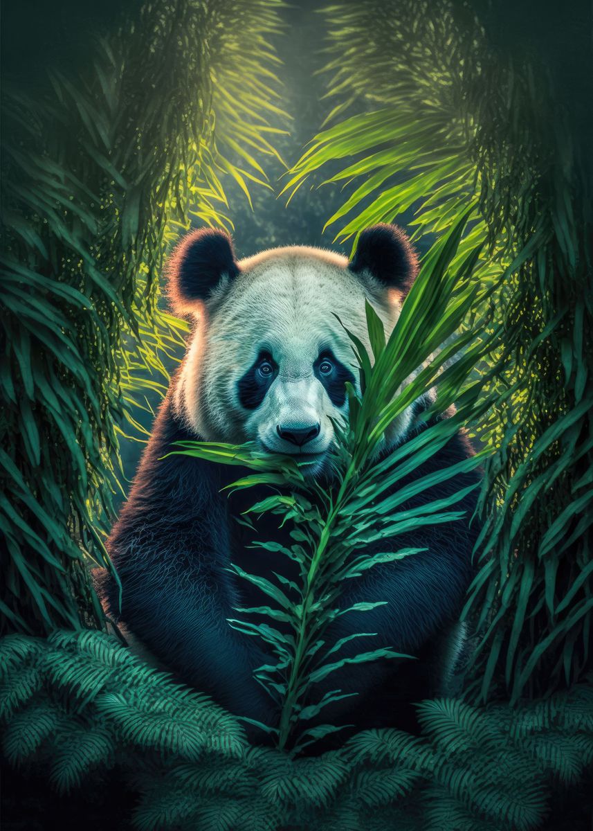 'Panda enjoys it' Poster by Mitoka  | Displate