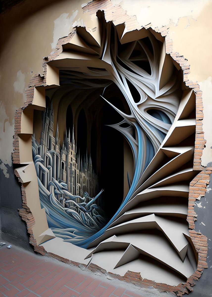 '3D Graffiti' Poster by David Godbehere | Displate