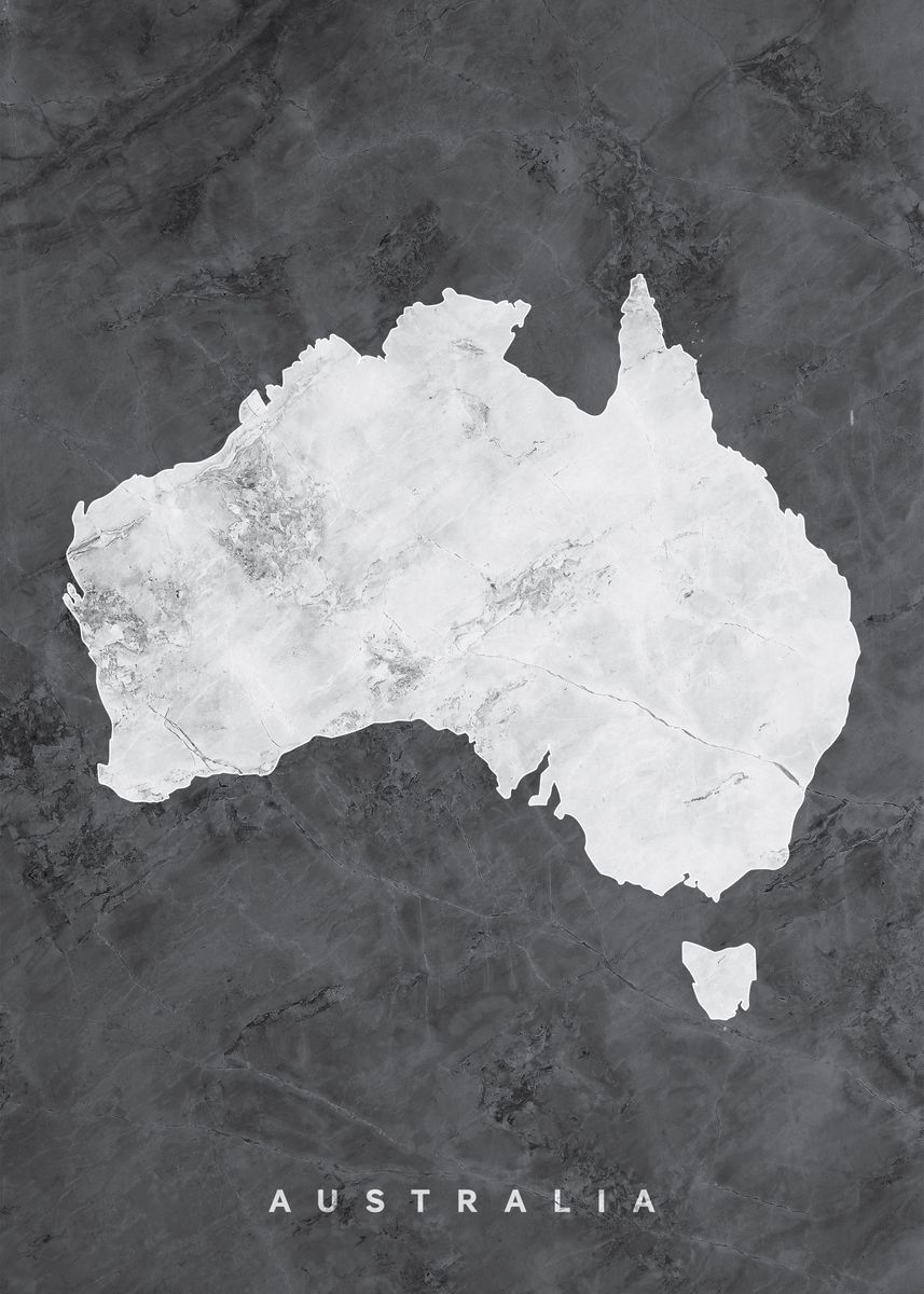 'Australia Marble Map' Poster by Visitify  | Displate