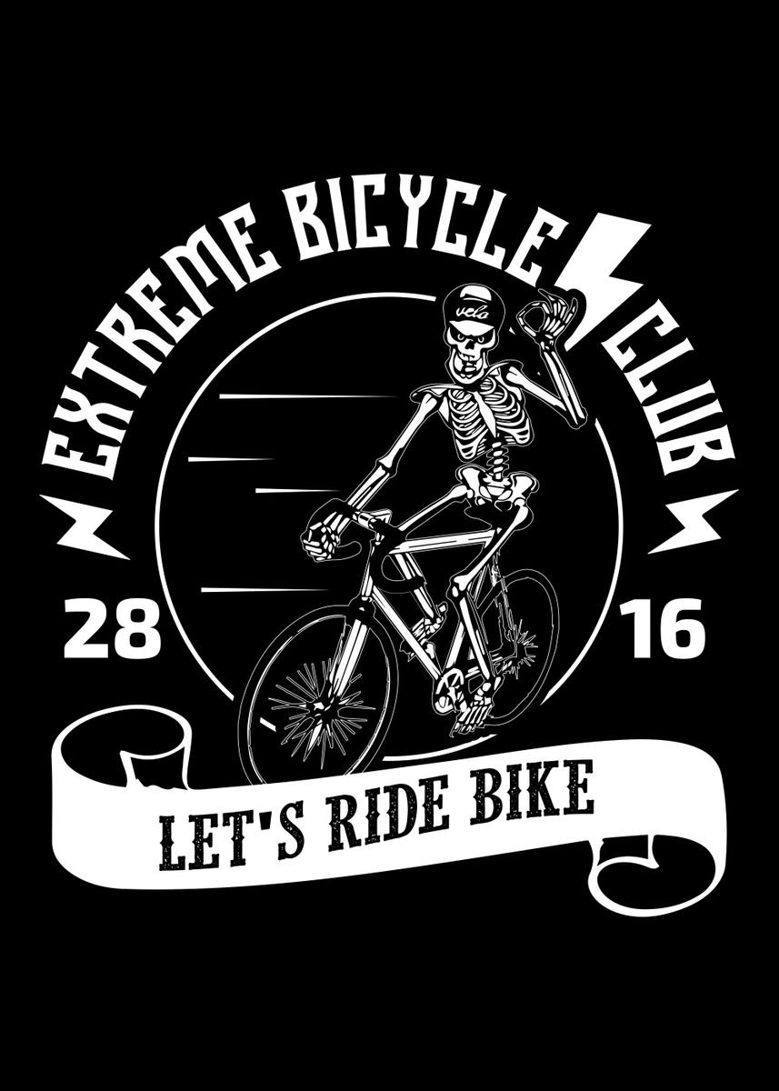 'Lets Ride Bike' Poster, picture, metal print, paint by crbn design Displate