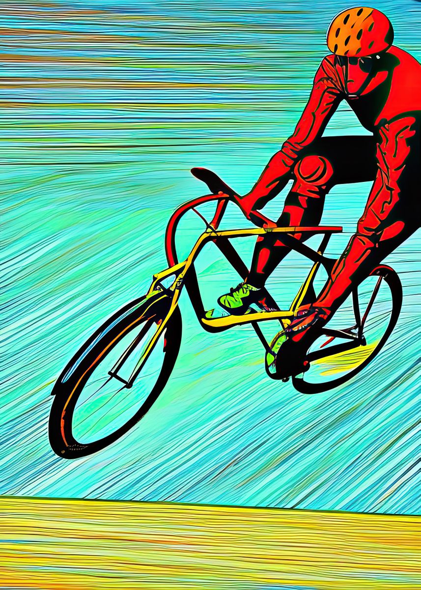 'Speeding Cyclist 12' Poster by David Crosby | Displate