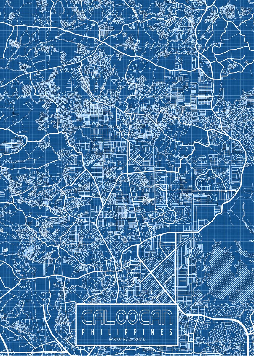 'Caloocan Map Blueprint' Poster by deMAP Studio | Displate