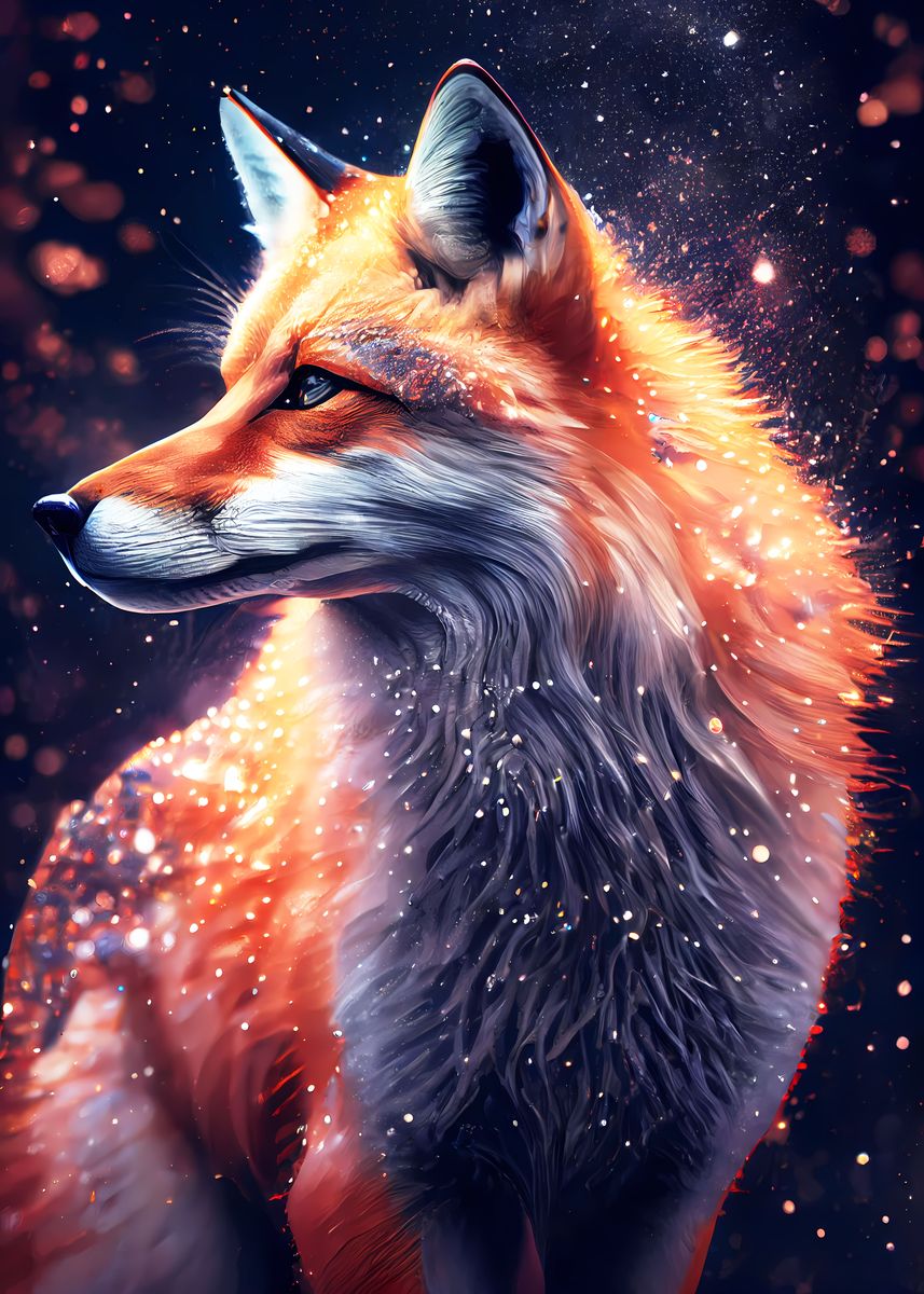 'Fox' Poster by Hasnaa Art | Displate
