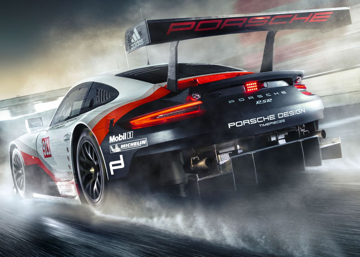 'Porsche 911 RSR' Poster by Spot Cars | Displate