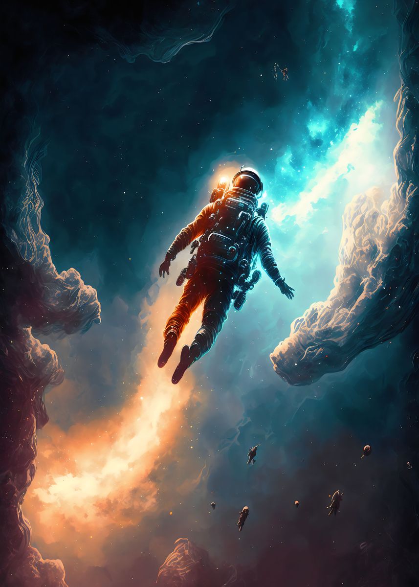 'Lost in space ' Poster, picture, metal print, paint by Nathan Ponty ...