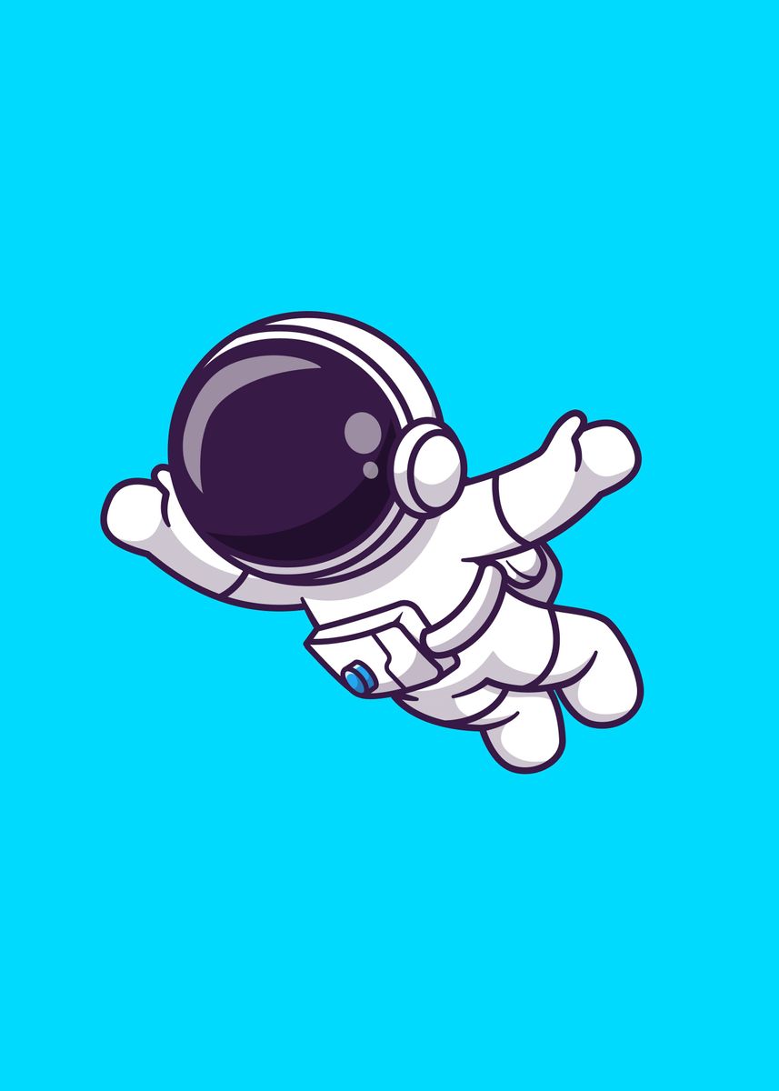 'Astronaut Flying In Space' Poster by catalyst vibes | Displate