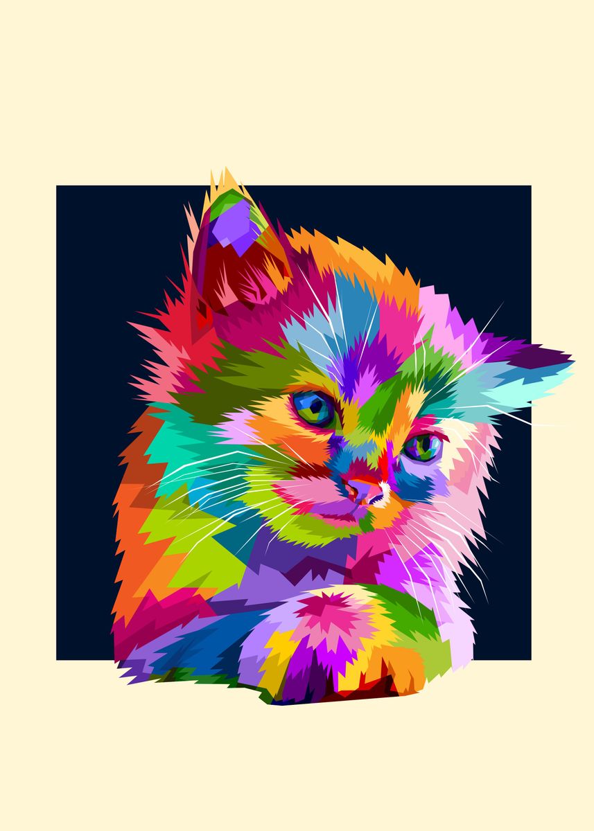 'Adorable colorful cat' Poster by Le Duc Hiep | Displate
