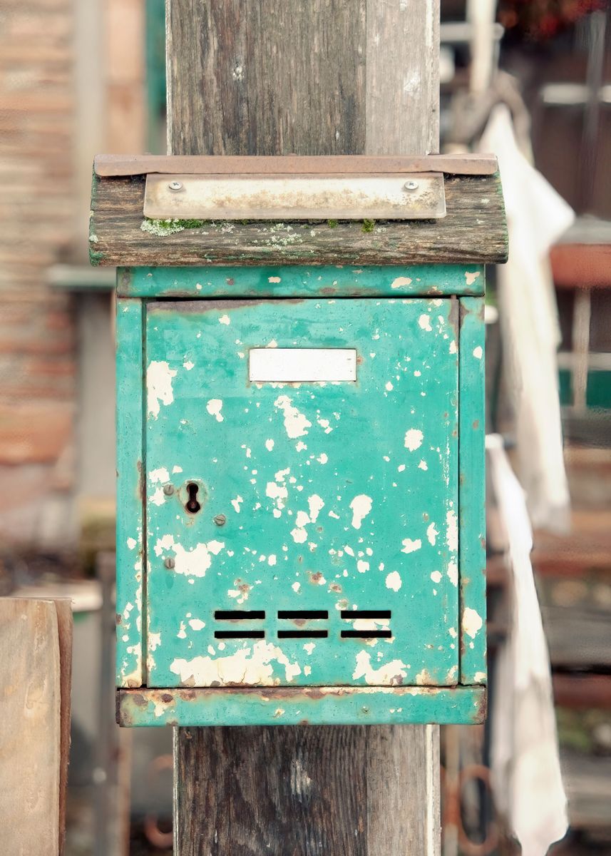 'Mailbox old rusty exterior' Poster, picture, metal print, paint by ...