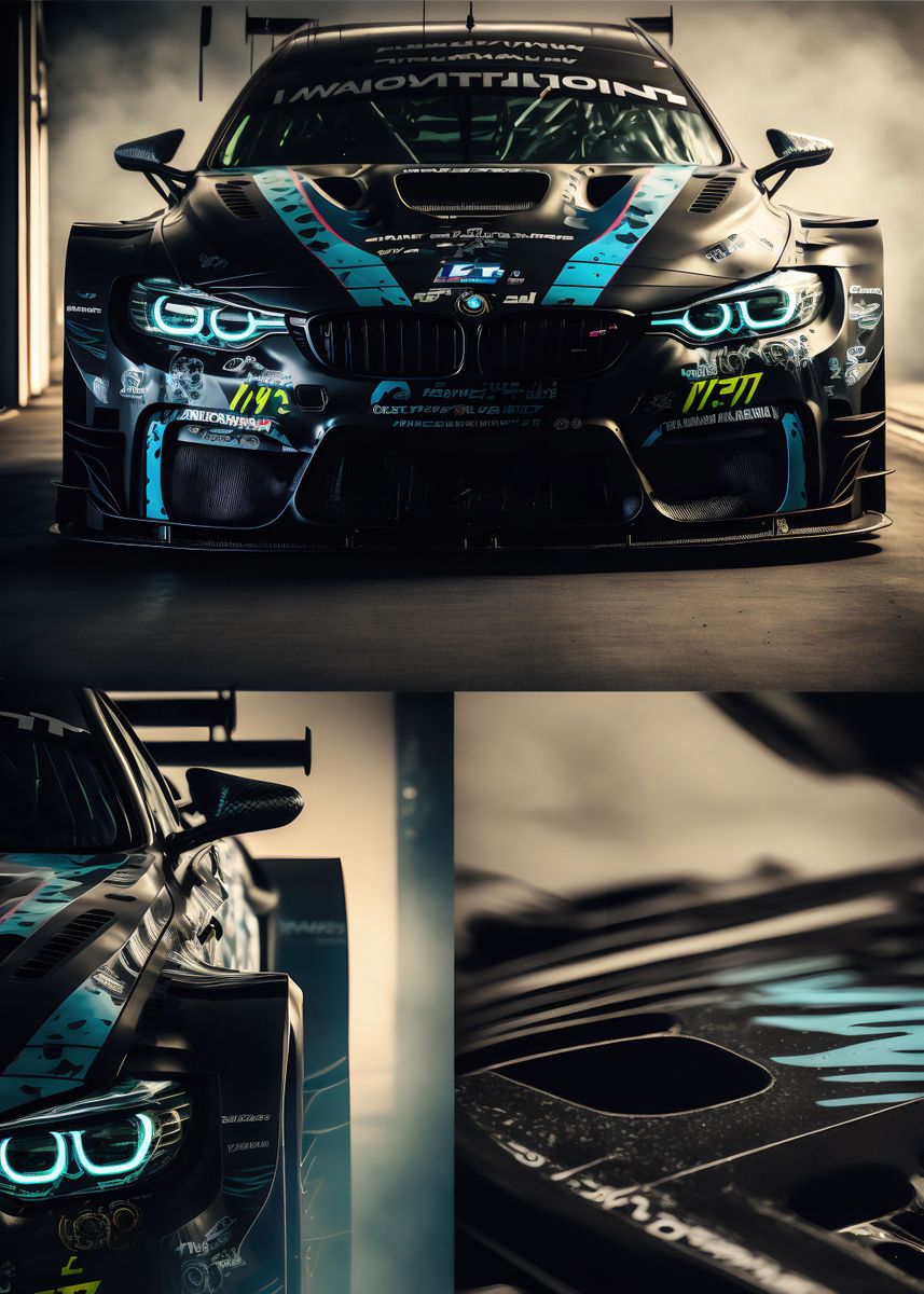 'Collage of BMW M4 GT3' Poster, picture, metal print, paint by ...