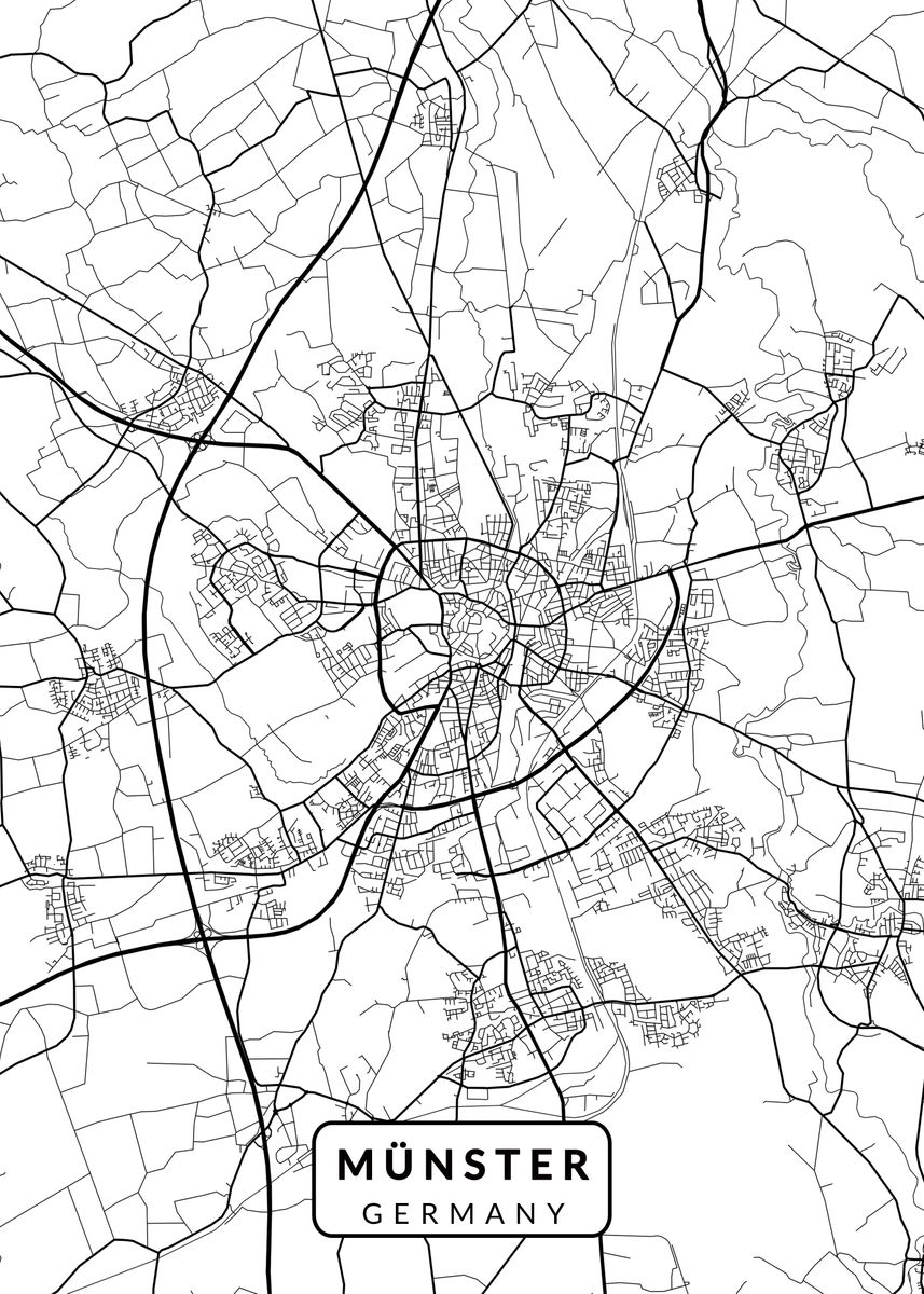'Munster City Light Map' Poster by Raka Halilintar | Displate