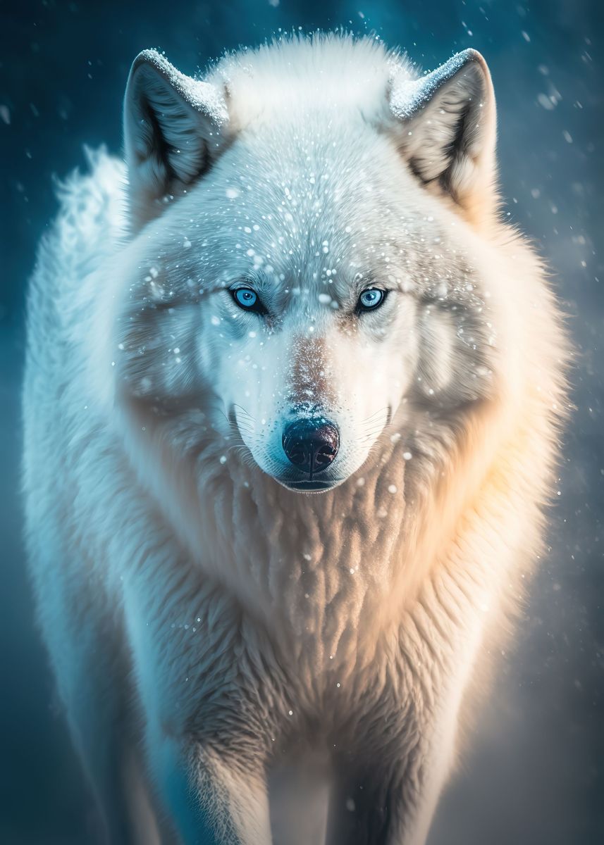 'Artic wolf' Poster, picture, metal print, paint by Arturo Vivo | Displate