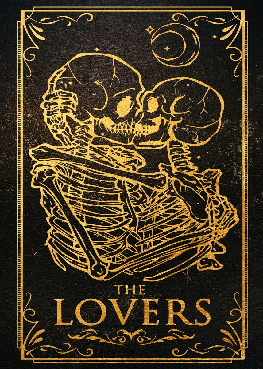 The LOVERS Tarot card' Poster, picture, metal print, paint by LouteCrea