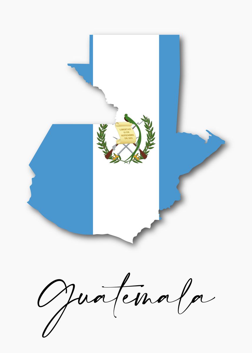 'Guatemala Country Map Flag' Poster by dkDesign Displate