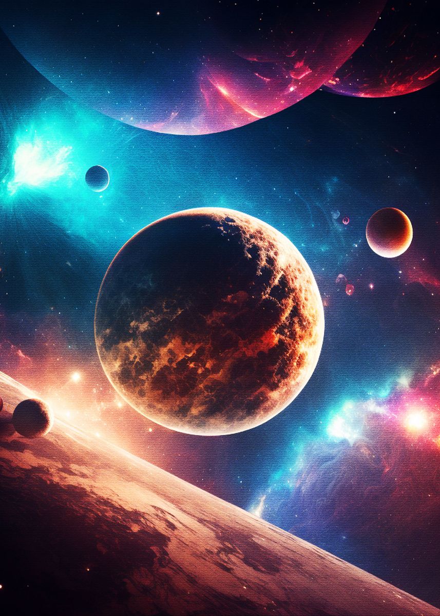 'Planet In Galaxy' Poster, picture, metal print, paint by Muh Asdar ...