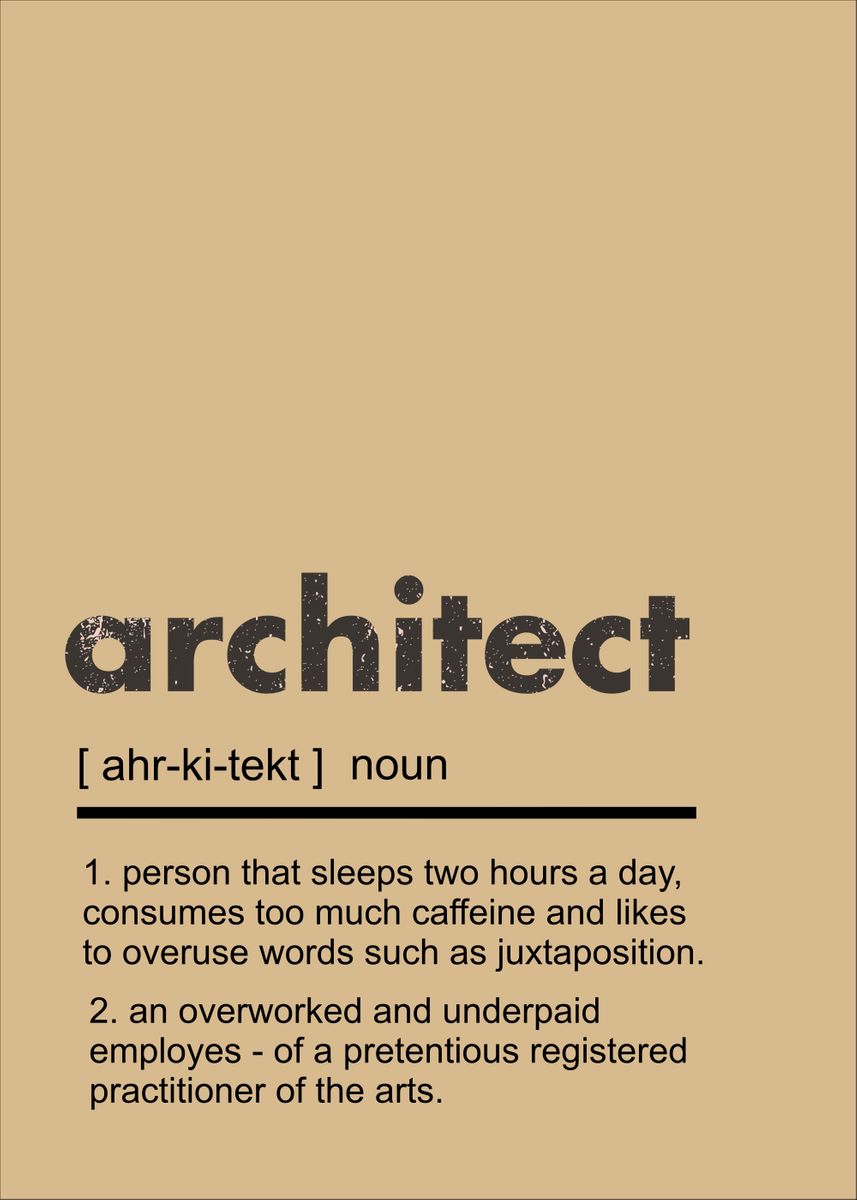 'Architect Dictionary ' Poster, picture, metal print, paint by Poster