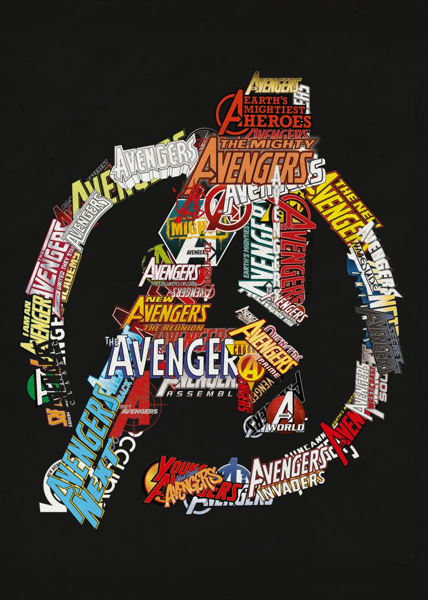 'Avengers Logo comics' Poster, picture, metal print, paint by Marvel ...