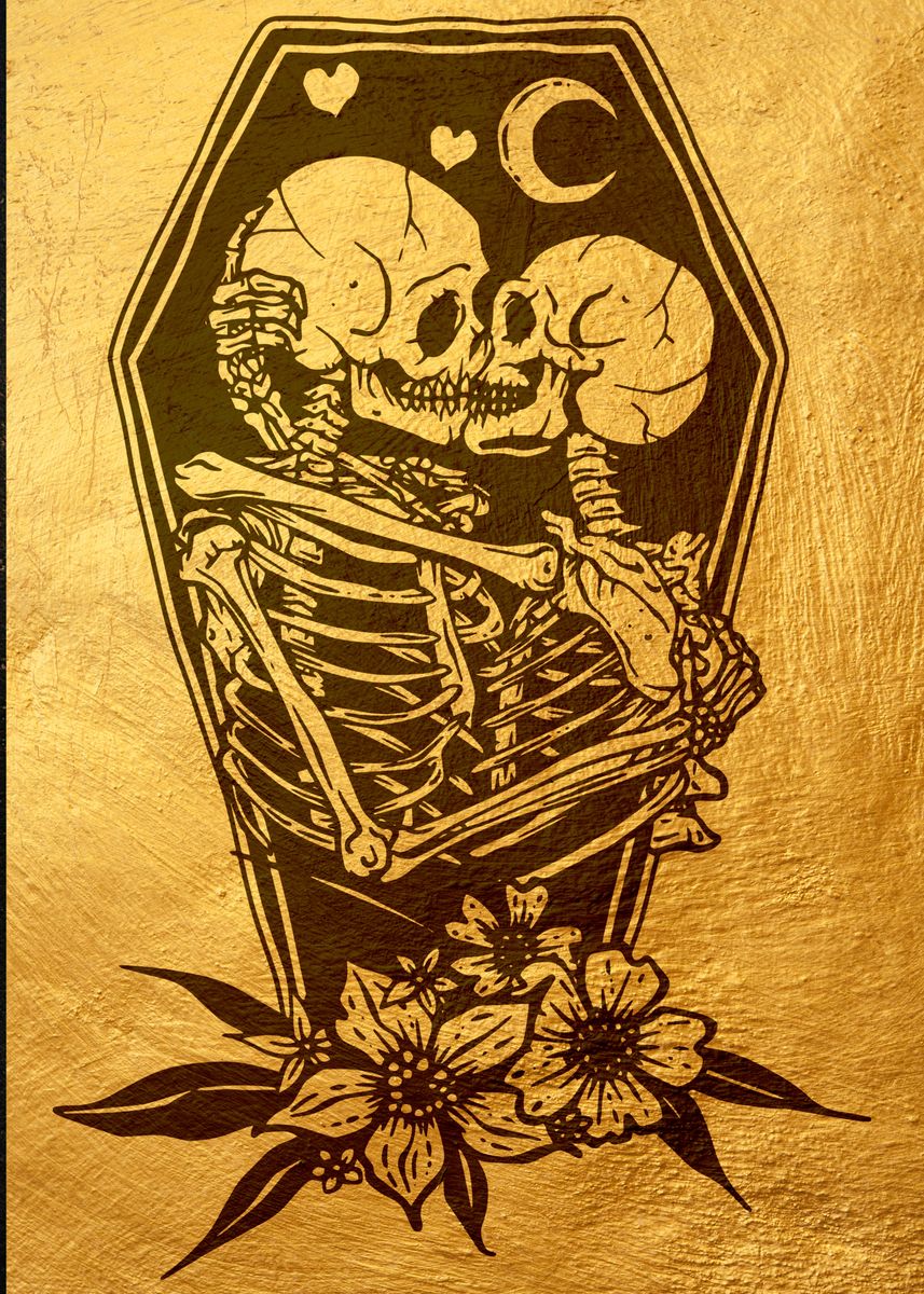 'Skeleton lovers' Poster by LouteCrea Displate