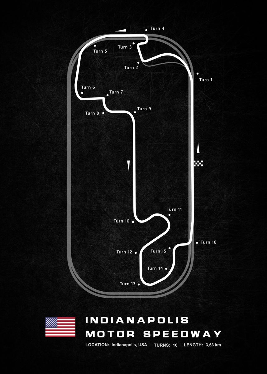 'Indianapolis Circuit' Poster, picture, metal print, paint by Faissal ...