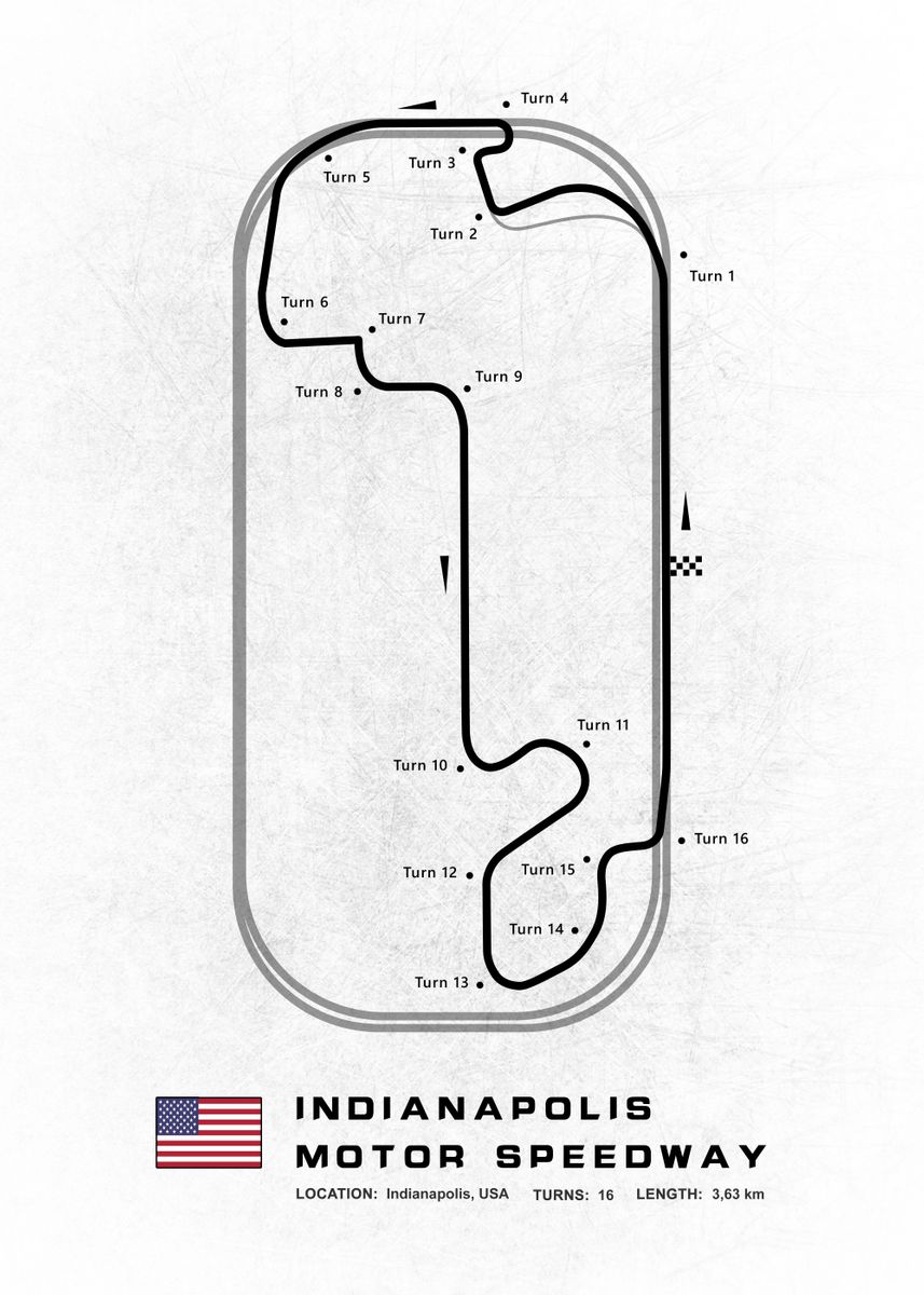 'Indianapolis Speedway' Poster, picture, metal print, paint by Faissal ...